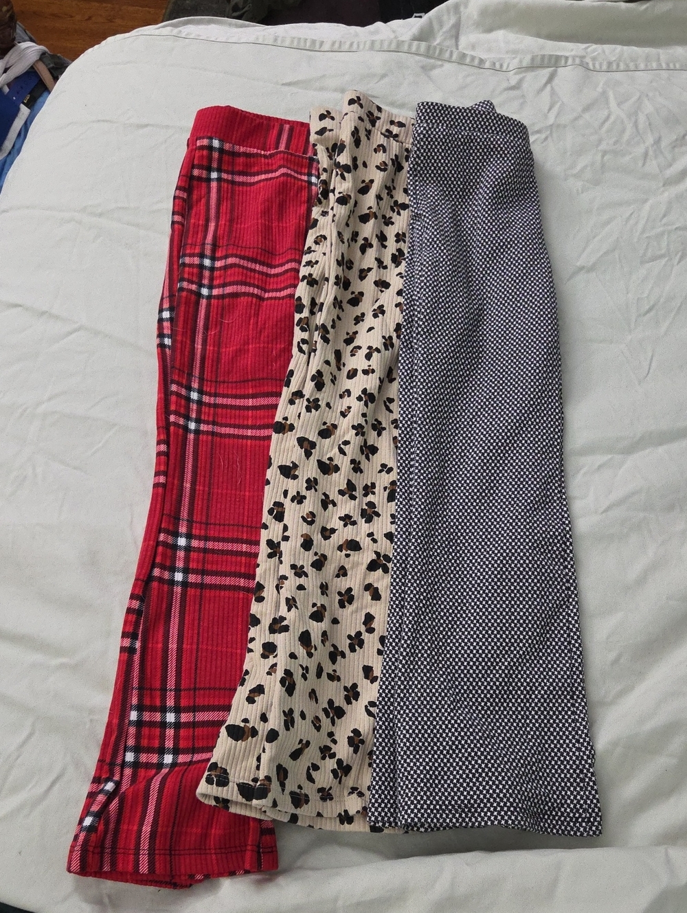 Garanimals Red Plaid, Leopard & Black Dot Flare Pants Set - size 7